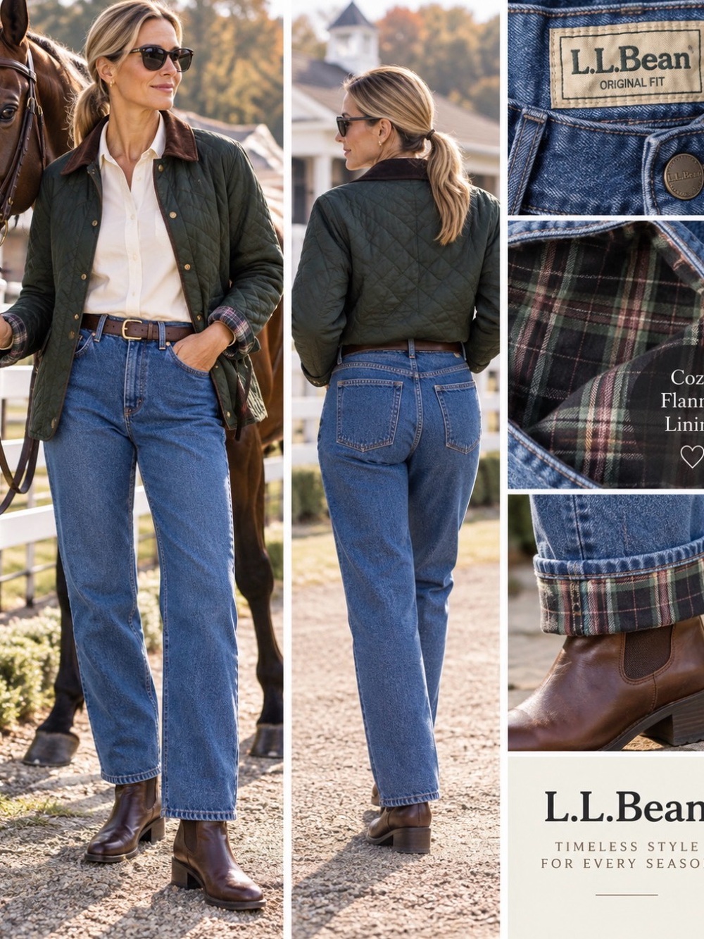L.L.Bean lot of 2 pairs Original Fit Flannel Lined Jeans Size 12 Tall Straight